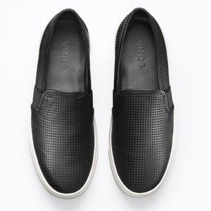 Vince Blair perforated black leather slip on loafer shoes women’s 9 40